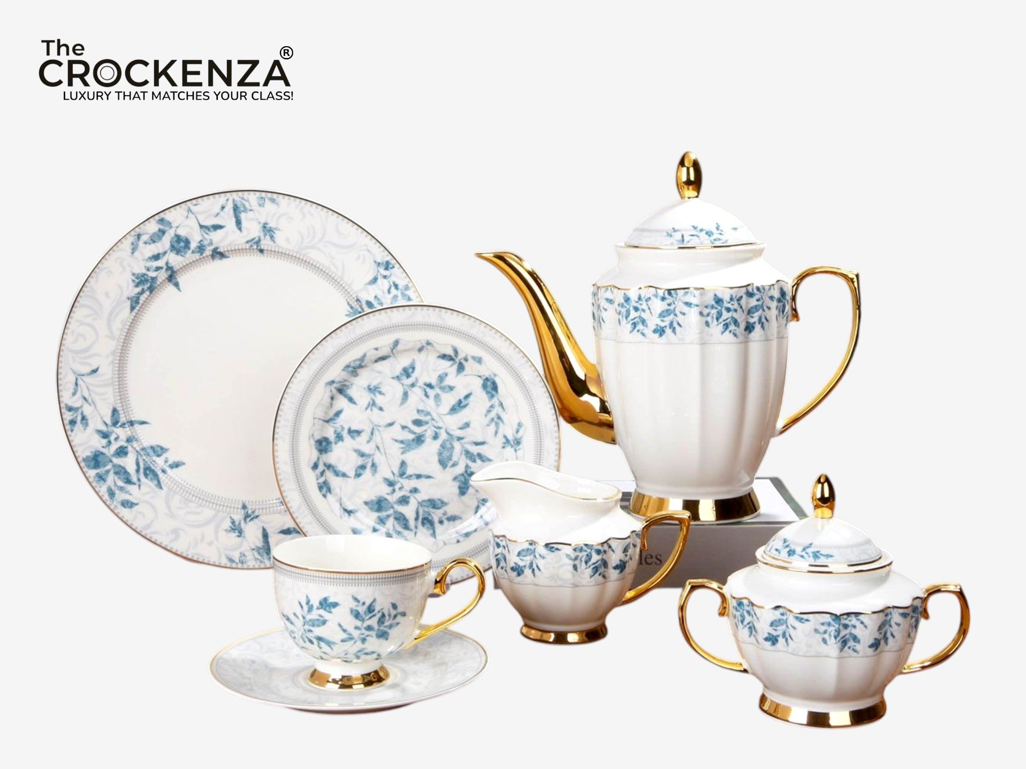 Imported Luxury Johnson Brothers–Inspired 24-Piece Fine Dining Tea Set