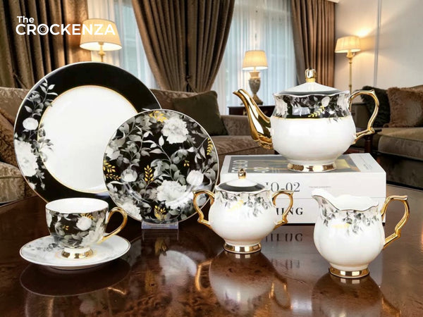 Imported Luxury Johnson Brothers–Inspired 24-Piece Fine Dining Tea Set