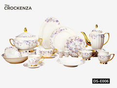 Johnson Bros Inspired Royal Floral Bone China Luxury Dinner Set | 65 & 89 Piece Gold-Gilded Collection