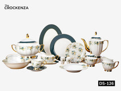 Johnson Bros Inspired Royal Floral Bone China Luxury Dinner Set | 65 & 89 Piece Gold-Gilded Collection