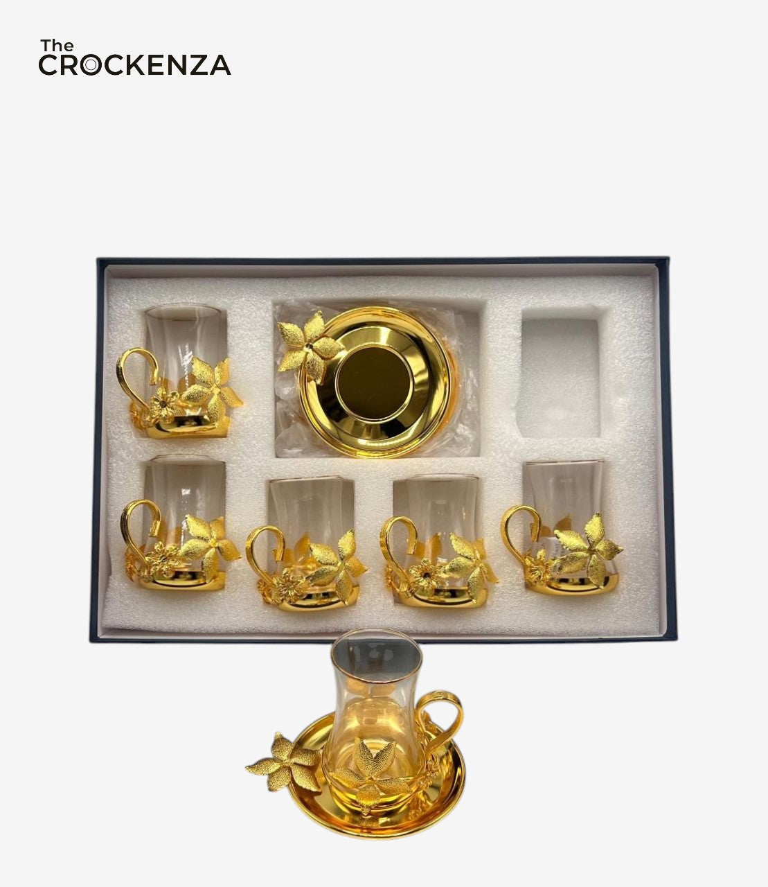 Golden Elegance – 12-Piece Luxury Qahwa Shot Set for Arabic tea & Coffee Lovers (BA-50)