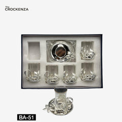 Silver Elegance – 12-Piece Luxury Qahwa Shot Set for Arabic tea & Coffee Lovers (BA-51)