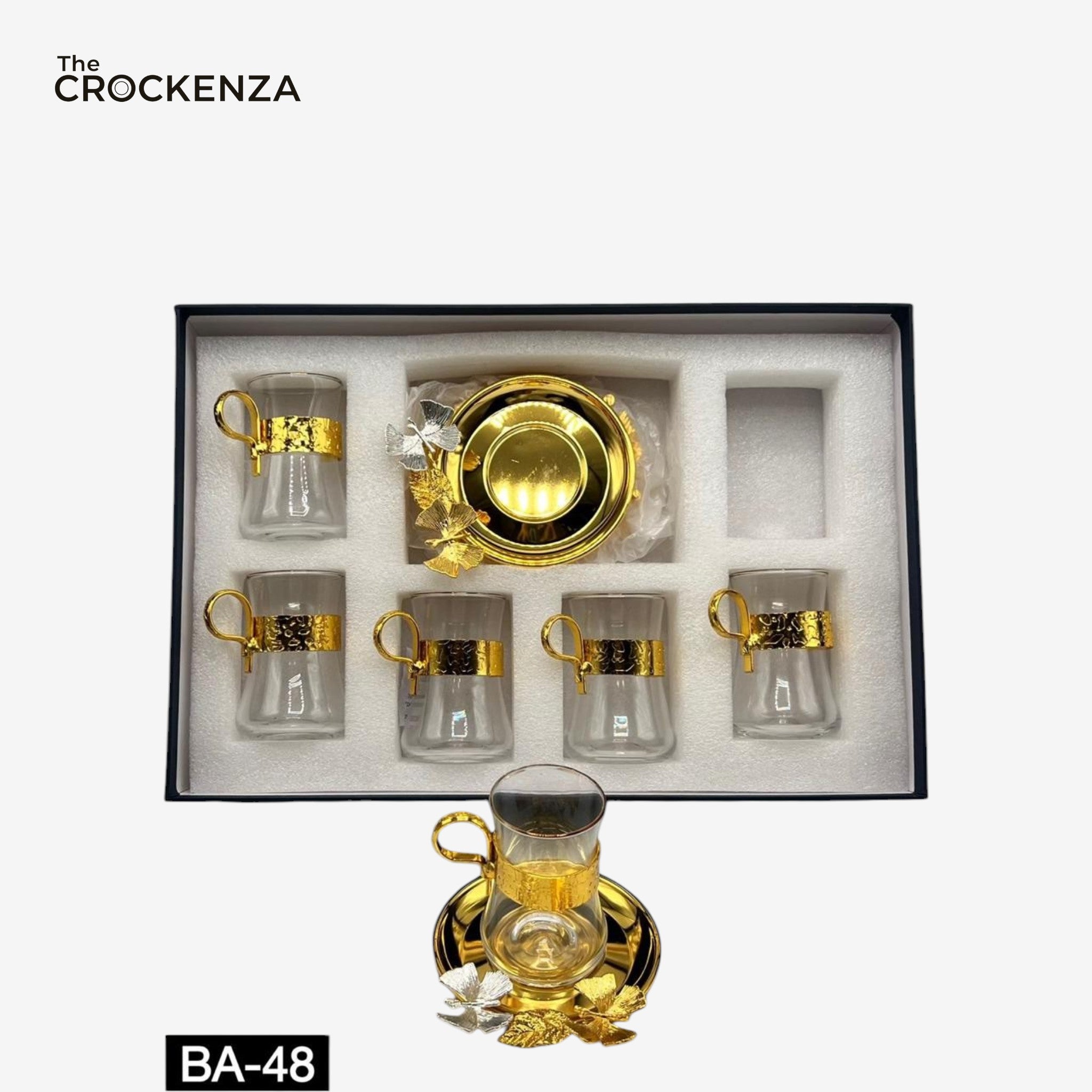 Golden Elegance – 12-Piece Luxury Qahwa Shot Set for Arabic tea & Coffee Lovers