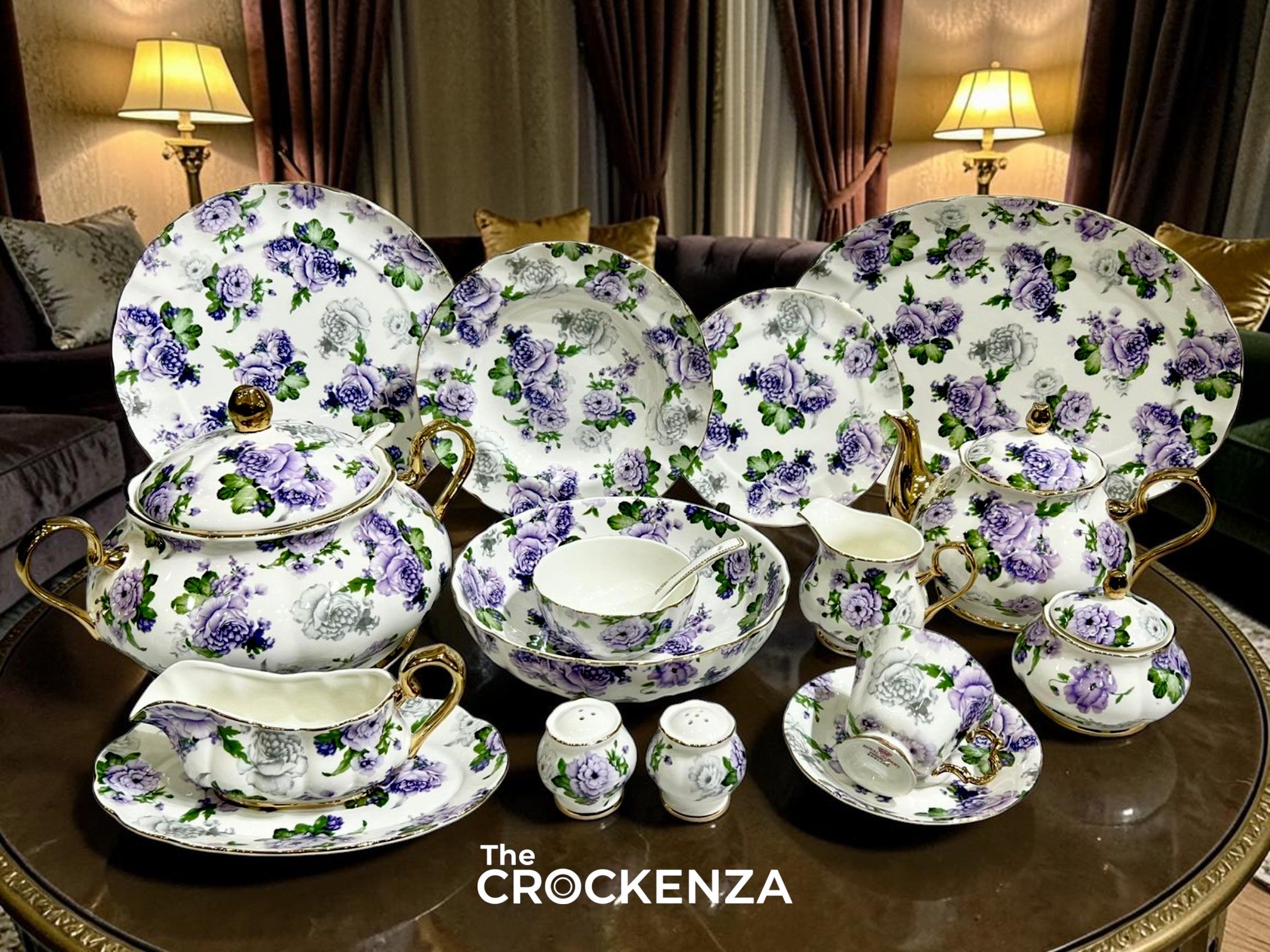 Imported Premium 75 Pcs Dinner Set for 8-persons Serving - Inspired by Royal Albert England