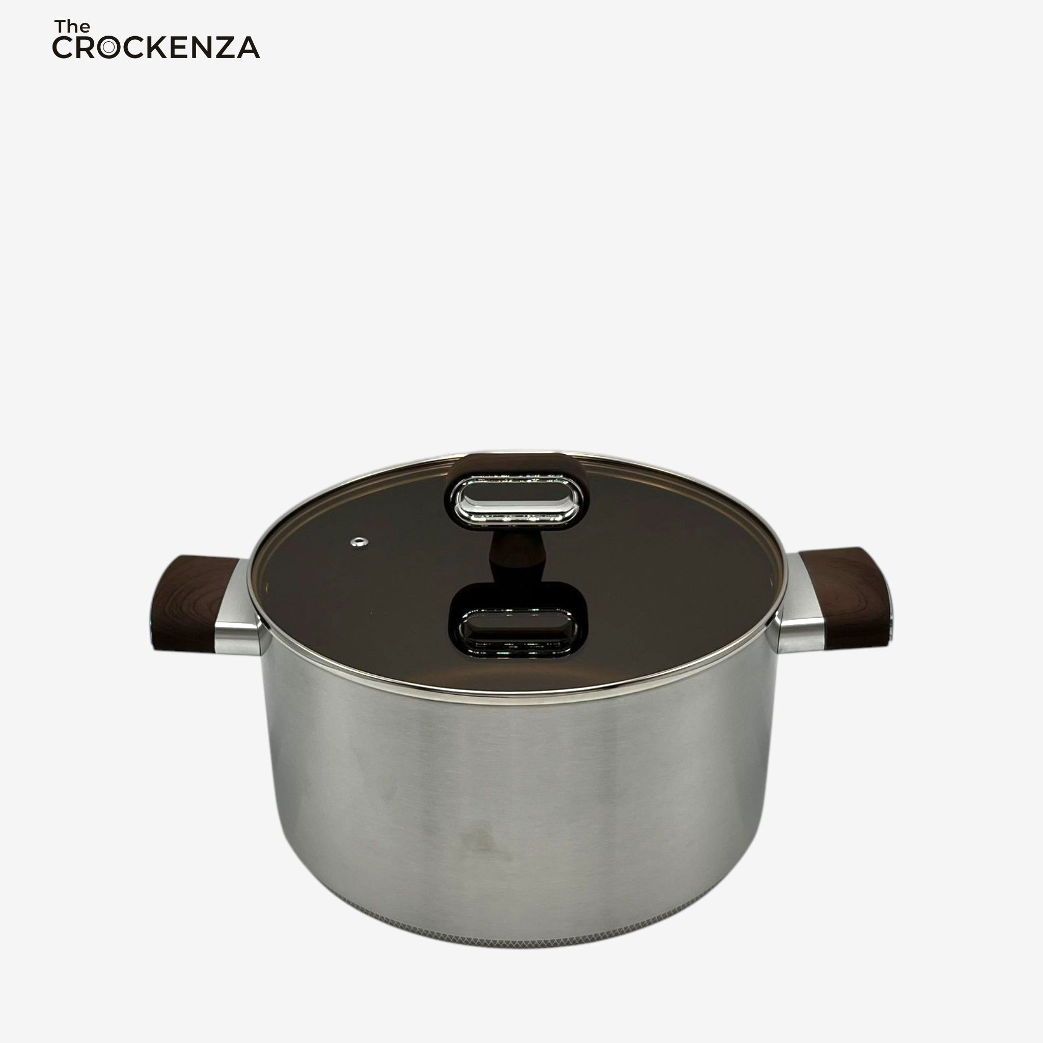 Anti-Scratch Titanium Coating Non-Stick Casserole  with Glass Lid | Stainless Steel Skillet | Heat-Resistant Handle | Durable Cooking Pot