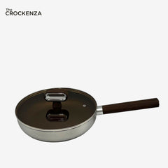 Anti-Scratch Titanium Non-Stick Fry Pan | Stainless Steel Skillet with Glass Lid & Heat-Resistant Handle