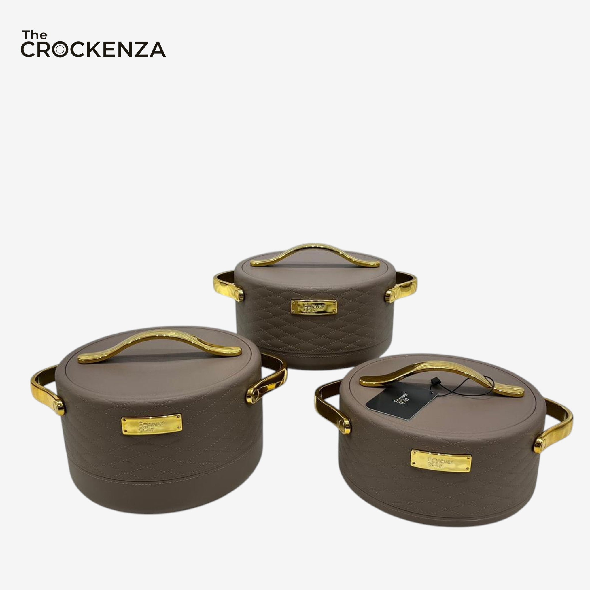 Forever Gold Imported Thermal Hotpot Set – Coffee-coloured with Premium Gold Accents