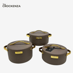 Forever Gold Imported Thermal Hotpot Set – Coffee-coloured with Premium Gold Accents