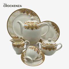 Royal Mosaic 24-Piece Imported Super Bone Tea Set – 6 Person Serving