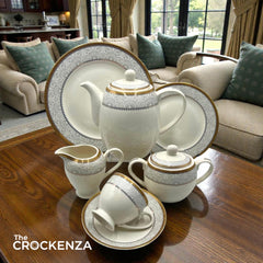 Royal Mosaic 24-Piece Imported Super Bone Tea Set – 6 Person Serving