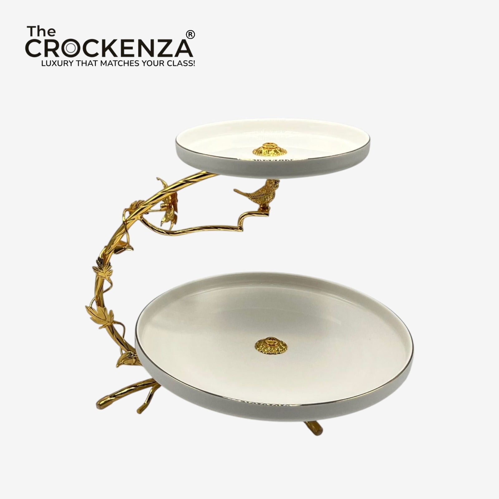 Luxury 2 Step Pastry Stand – 2 Tier Dessert & Serving Stand - Golden