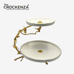 Luxury 2 Step Pastry Stand – 2 Tier Dessert & Serving Stand - Golden