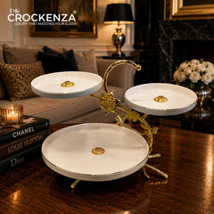 Luxury 3 Step Pastry Stand – 3 Tier Dessert & Serving Stand - Golden