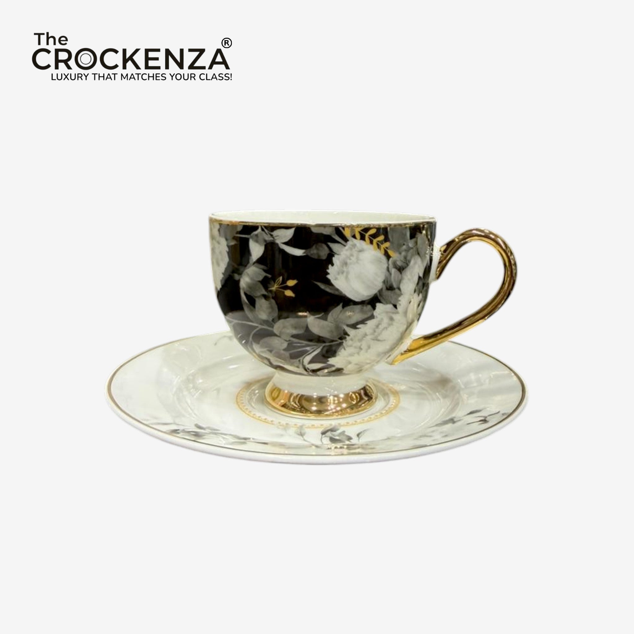 Johnson Bros Inspired 12-Piece Floral Cups & Saucers Set – Elegant Imported Cup & Saucers Set for Home & Gifting