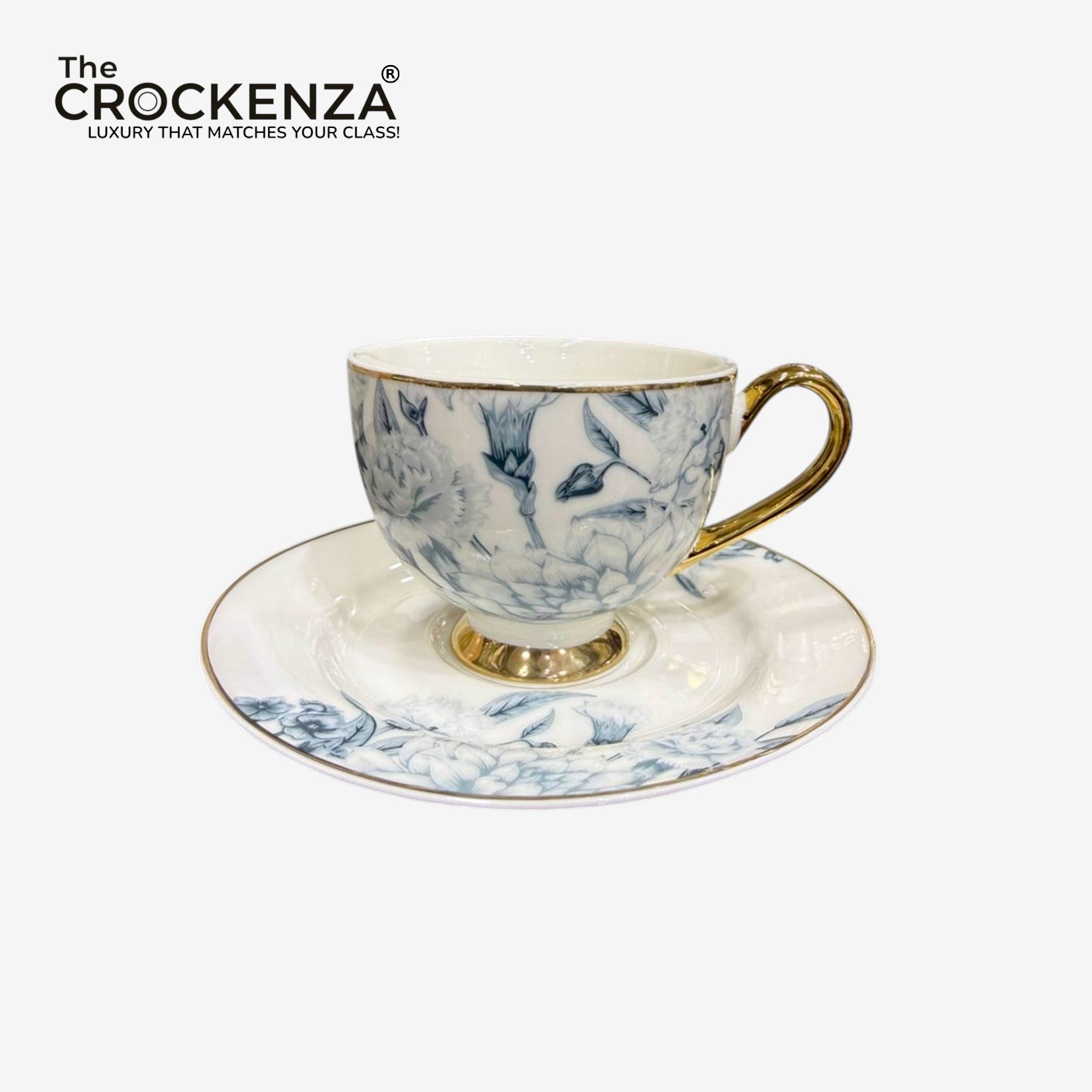 Johnson Bros Inspired 12-Piece Floral Cups & Saucers Set – Premium Floral Tea Set