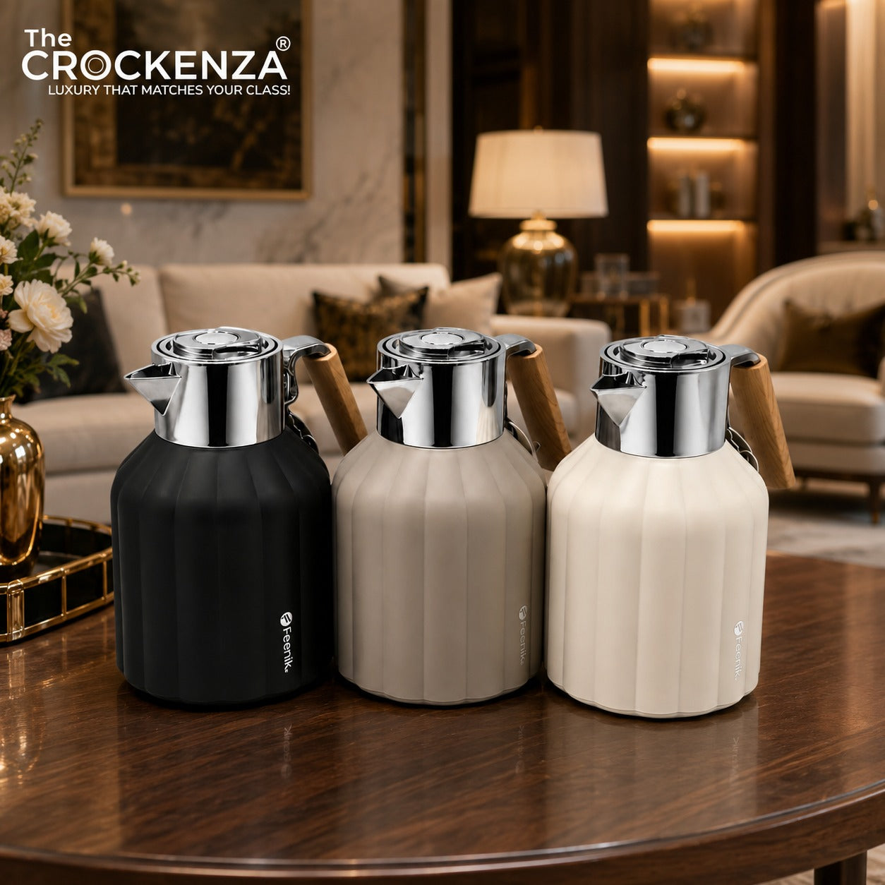 Luxury FEENIK 1L Thermos Flask – Premium Insulated Coffee & Tea Server