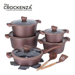 DONNOR GLORY 15-Piece Premium Non-Stick Cookware Set – Luxury Cooking Pots, Fry Pan & Kitchen Utensils | Induction Bottom