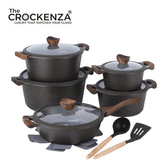 DONNOR GLORY 15-Piece Premium Non-Stick Cookware Set – Luxury Cooking Pots, Fry Pan & Kitchen Utensils | Induction bottom