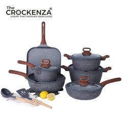 Imported DONNOR BERRY 16-Piece Healthy Granite-coated Cookware Set | Induction Bottom