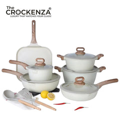 Imported DONNOR BERRY 16-Piece Healthy Granite-coated Cookware Set | Induction Bottom
