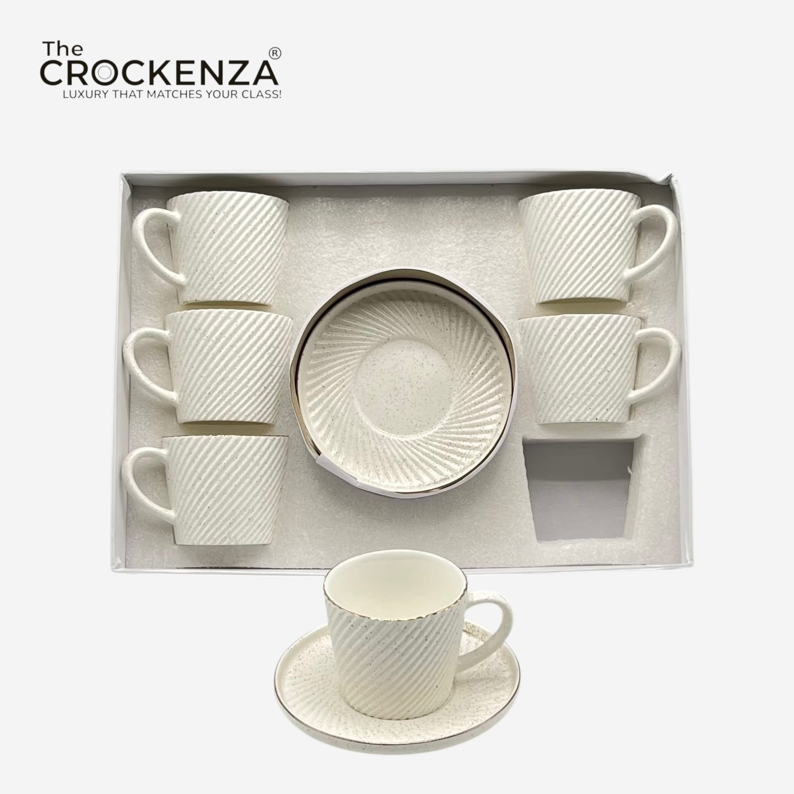 Imported Ceramic Cup & Saucer Set – Elegant Matte Finish