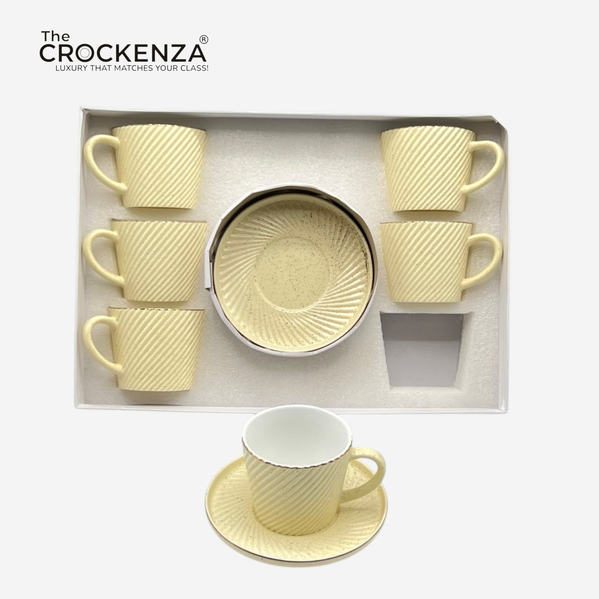 Imported Ceramic Cup & Saucer Set – Elegant Matte Finish