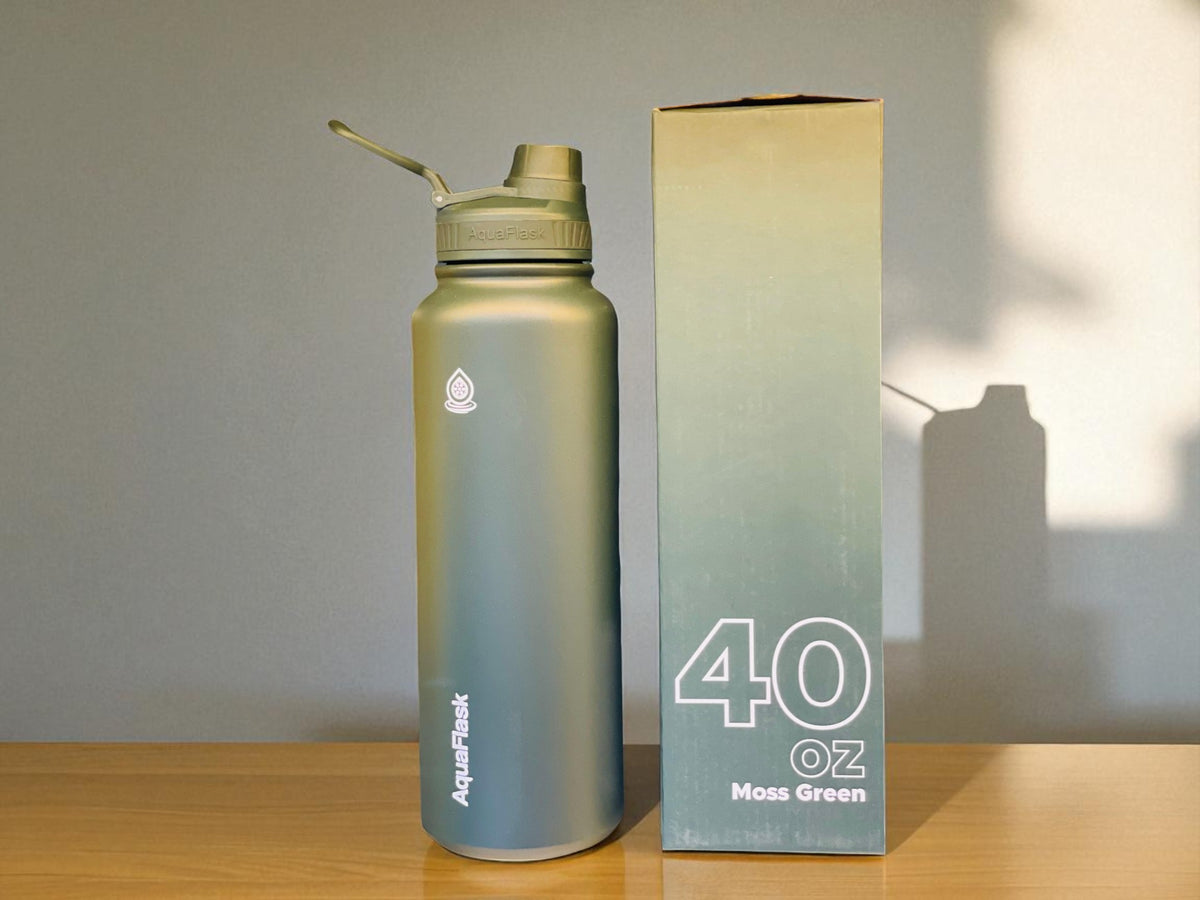 Aquaflask insulated 40oz water bottle - Moss green | Best for sports & gym freaks