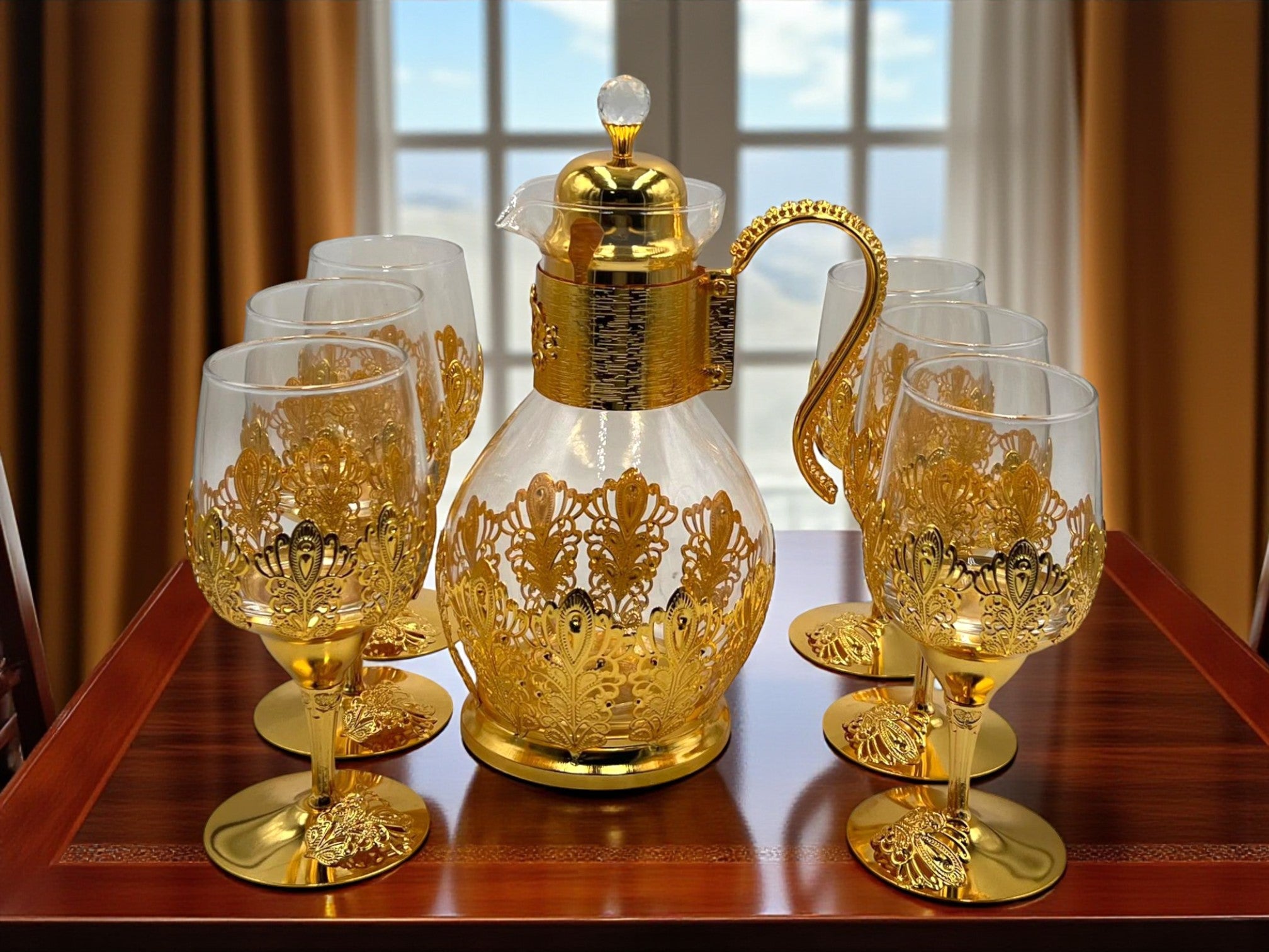 Luxury Golden Water Set (7 Pcs) – Elegant Dining & Serving Essential