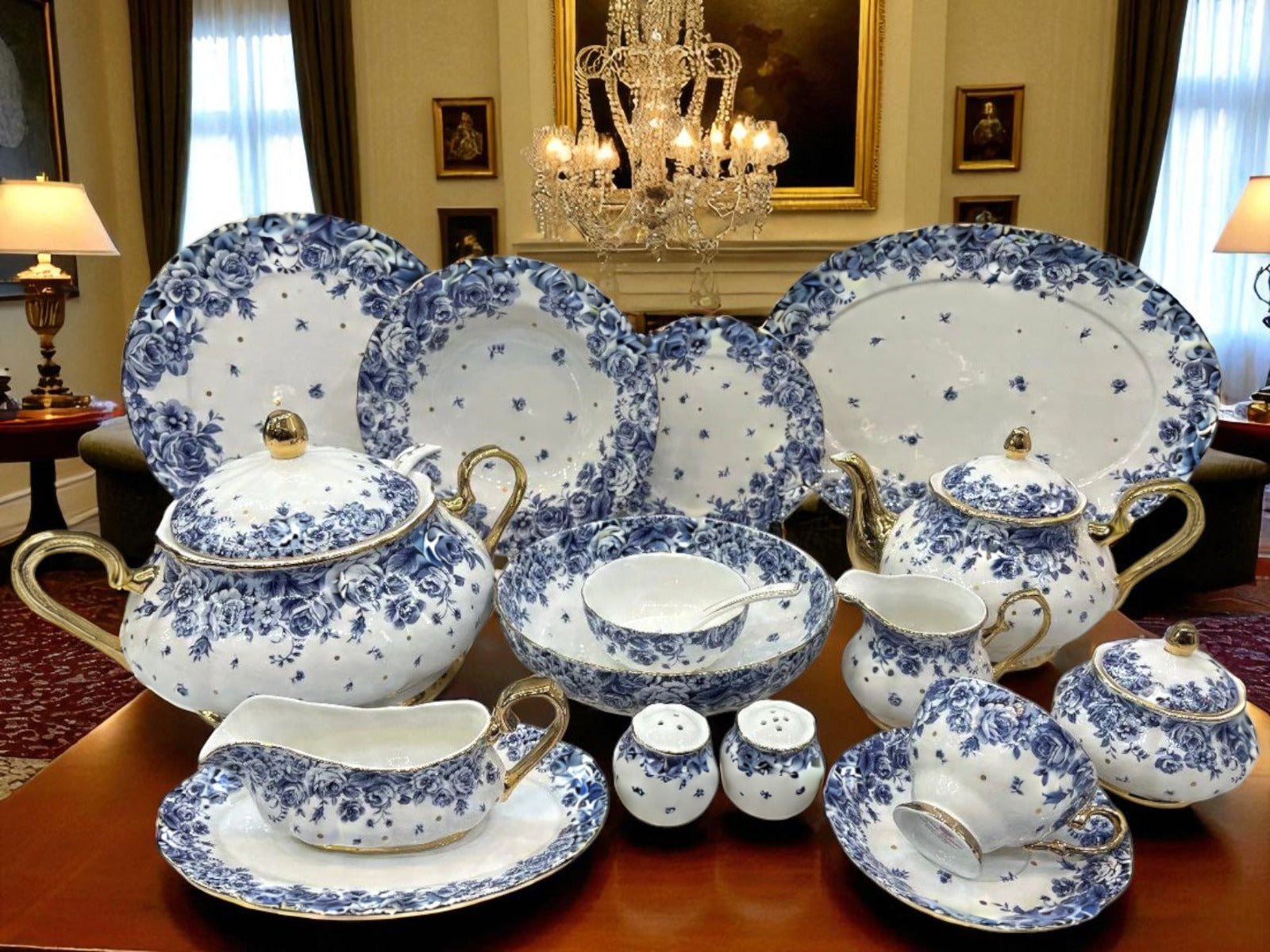 Premium Royal Albert inspired 75 Pcs Dinner Set - 8 Person Serving