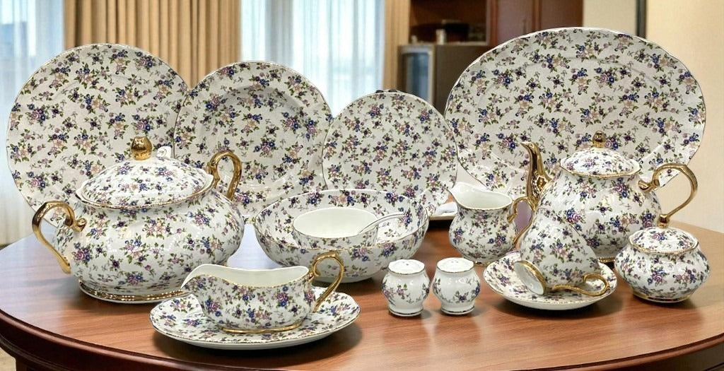 Imported Premium 75 Pcs Dinner Set for 8-persons Serving - Inspired by Royal Albert England