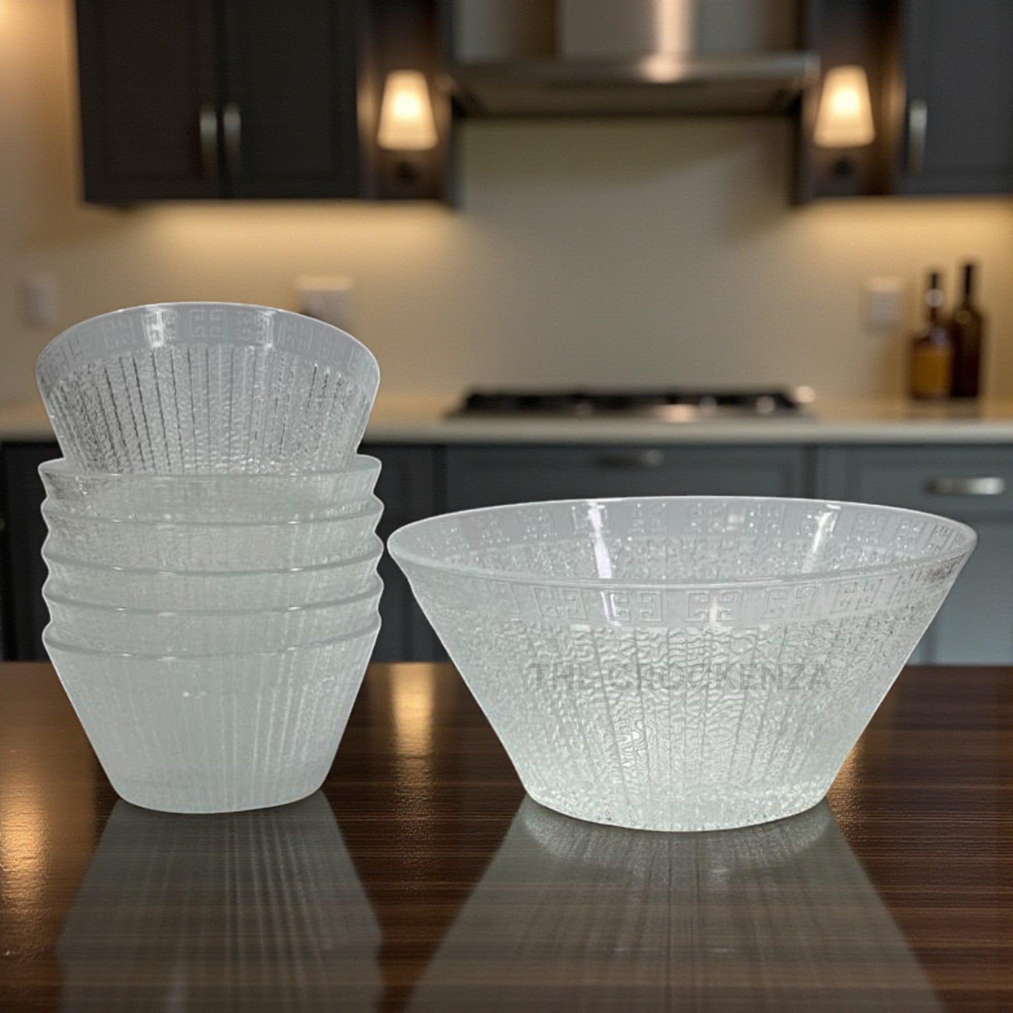 Imported Luxury 7 Pcs Glass Bowl Set | Multi-Purpose Dessert & Snack Bowls (Available in two designs)