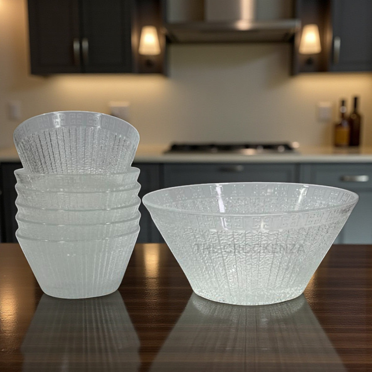 Imported Luxury 7 Pcs Glass Bowl Set | Multi-Purpose Dessert & Snack Bowls (Available in two designs)