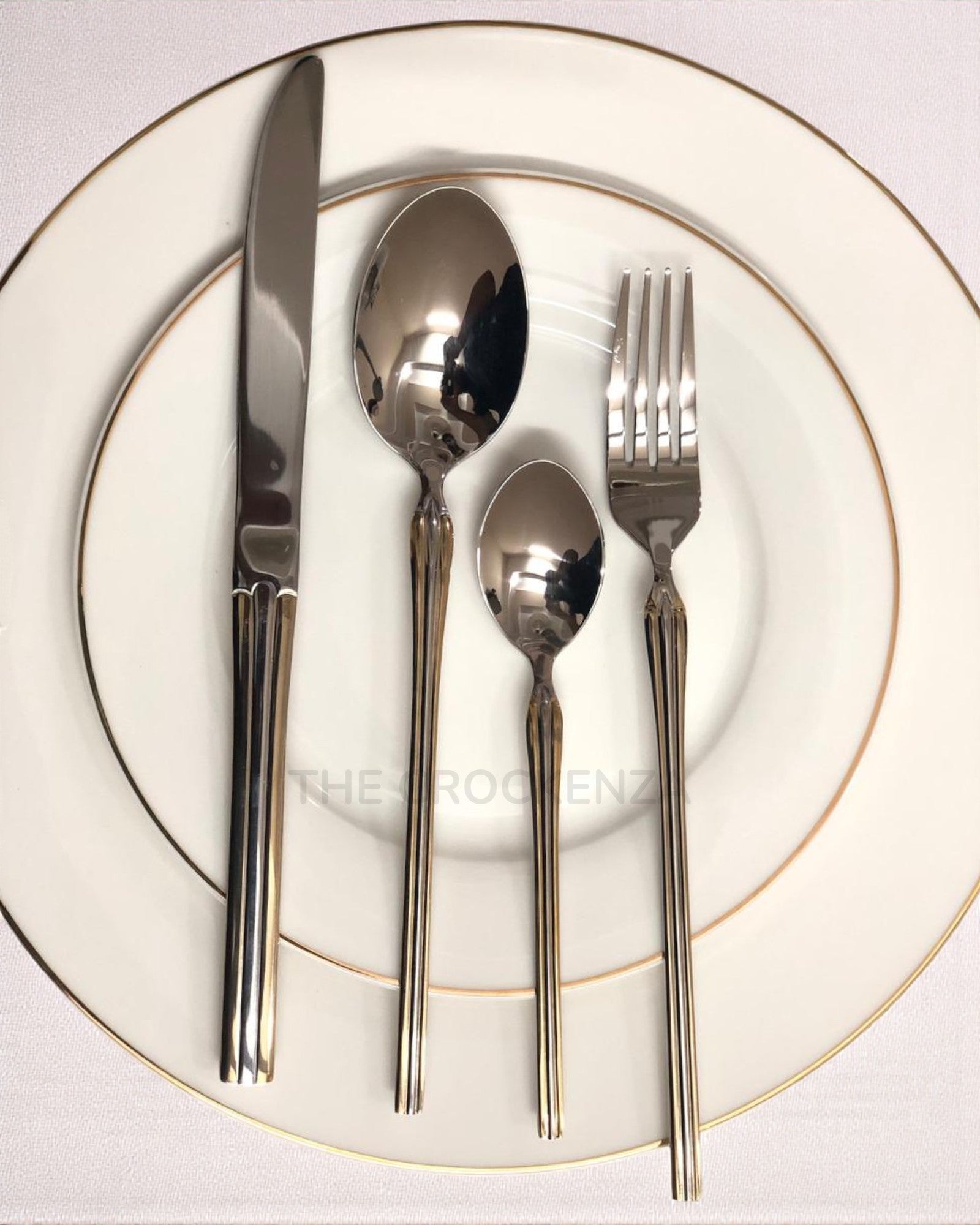 Royal Elegance 24 Pcs Imported Gold Cutlery Set - Serves 6 Persons (24Pcs)