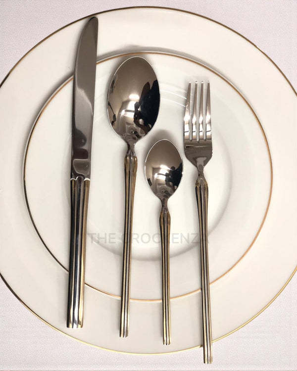 Royal Elegance 24 Pcs Imported Gold Cutlery Set - Serves 6 Persons (24Pcs)
