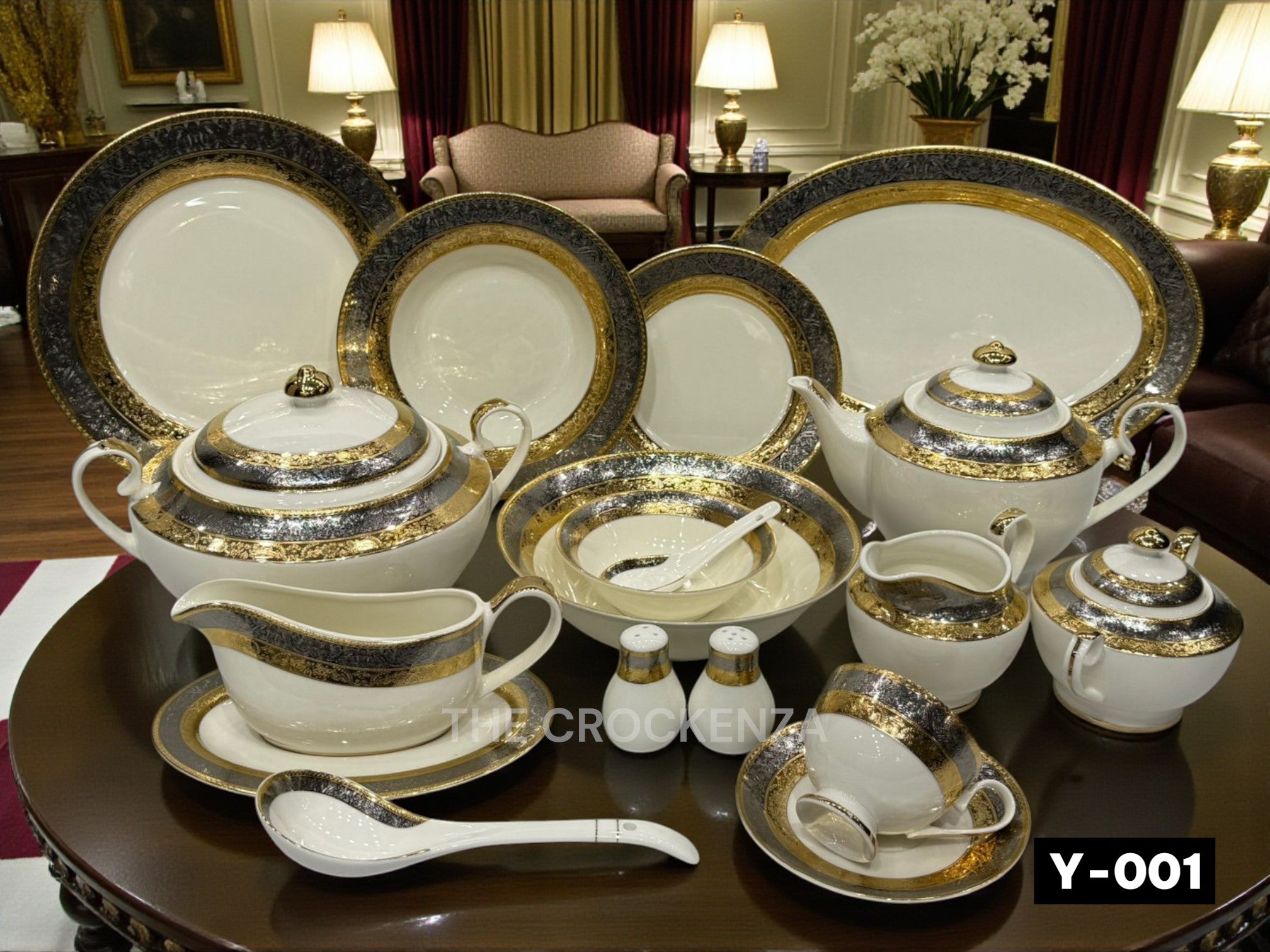 Imported Yamasen Japan–Inspired Luxury Gold-Plated Dining Set – Premium 75 & 103 Piece Collections for 8 and 12 Persons Servng