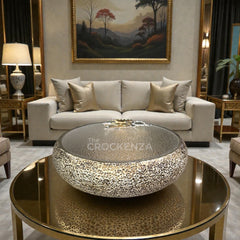 Elite Silver Textured Candy Dish with Butterfly Knobs – Heavy-Duty Fiber-made Table Centerpiece