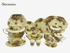 Imported Premium 75 Pcs Dinner Set for 8-persons Serving - Inspired by Royal Albert England
