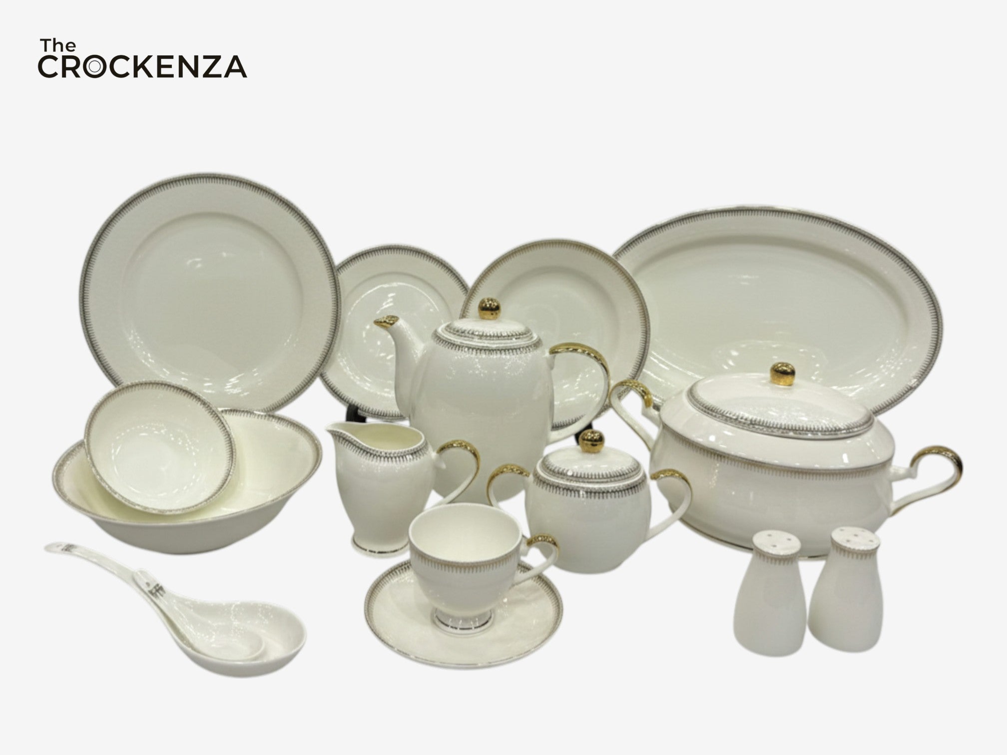 Noritake Inspired Deluxe Dinnerware Set – The Ultimate 8-Person Host Collection - Available in Two-serving sizes