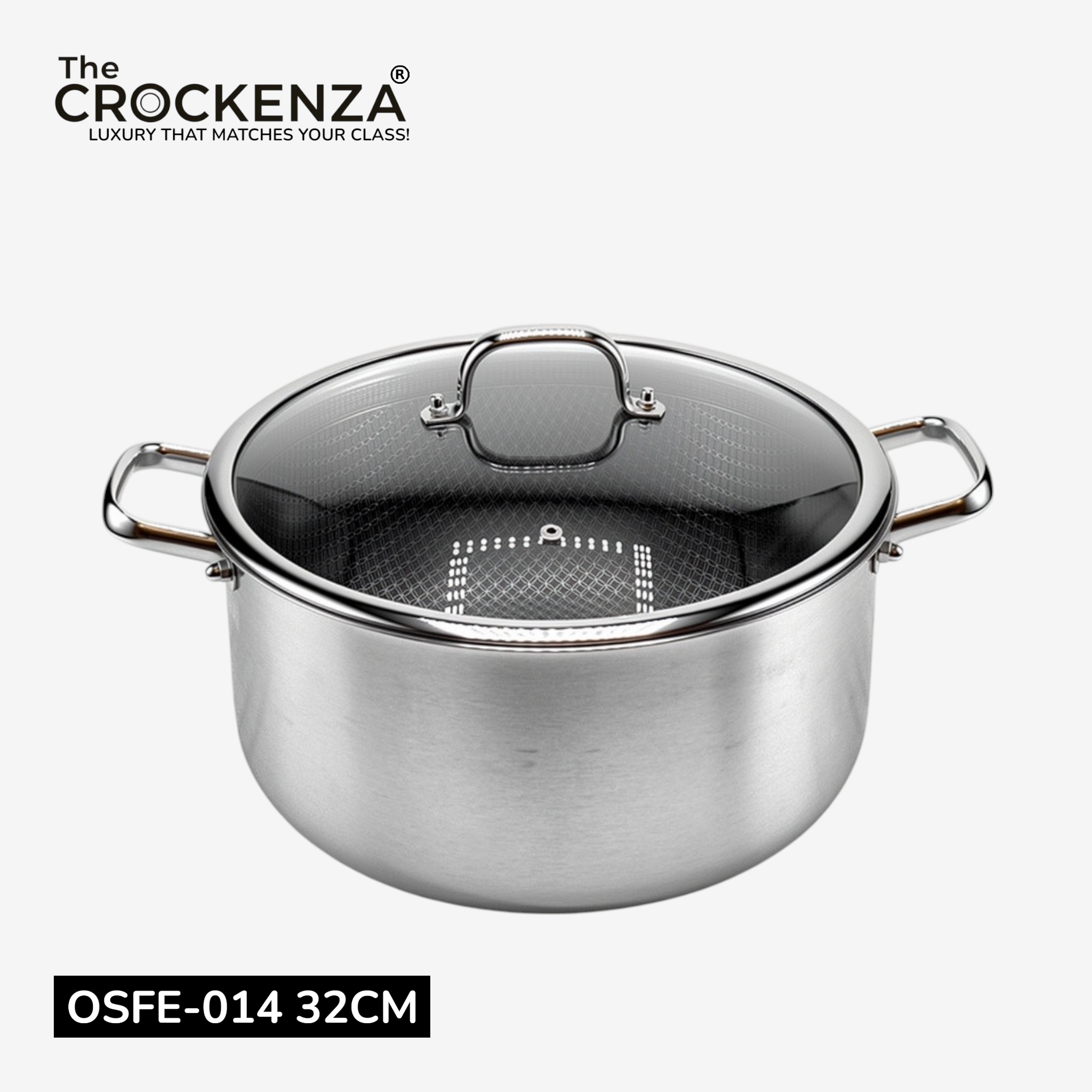 OSFE Honeycomb Stainless Steel Triply Casserole with Glass Lid – Premium Cooking Pot