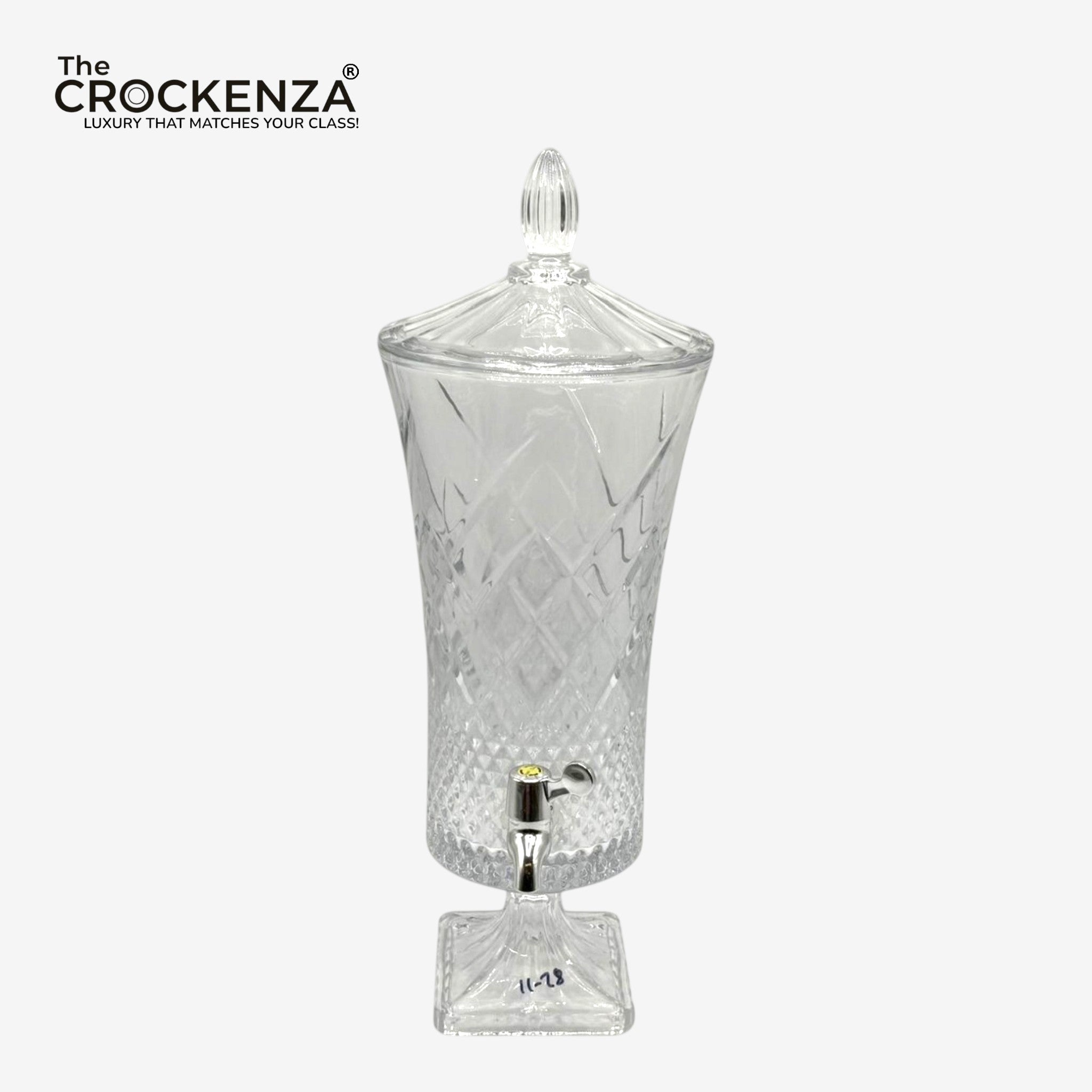 Luxury Crystal Glass Beverage Dispenser with Tap – Premium Drink Dispenser 4.5 Ltr