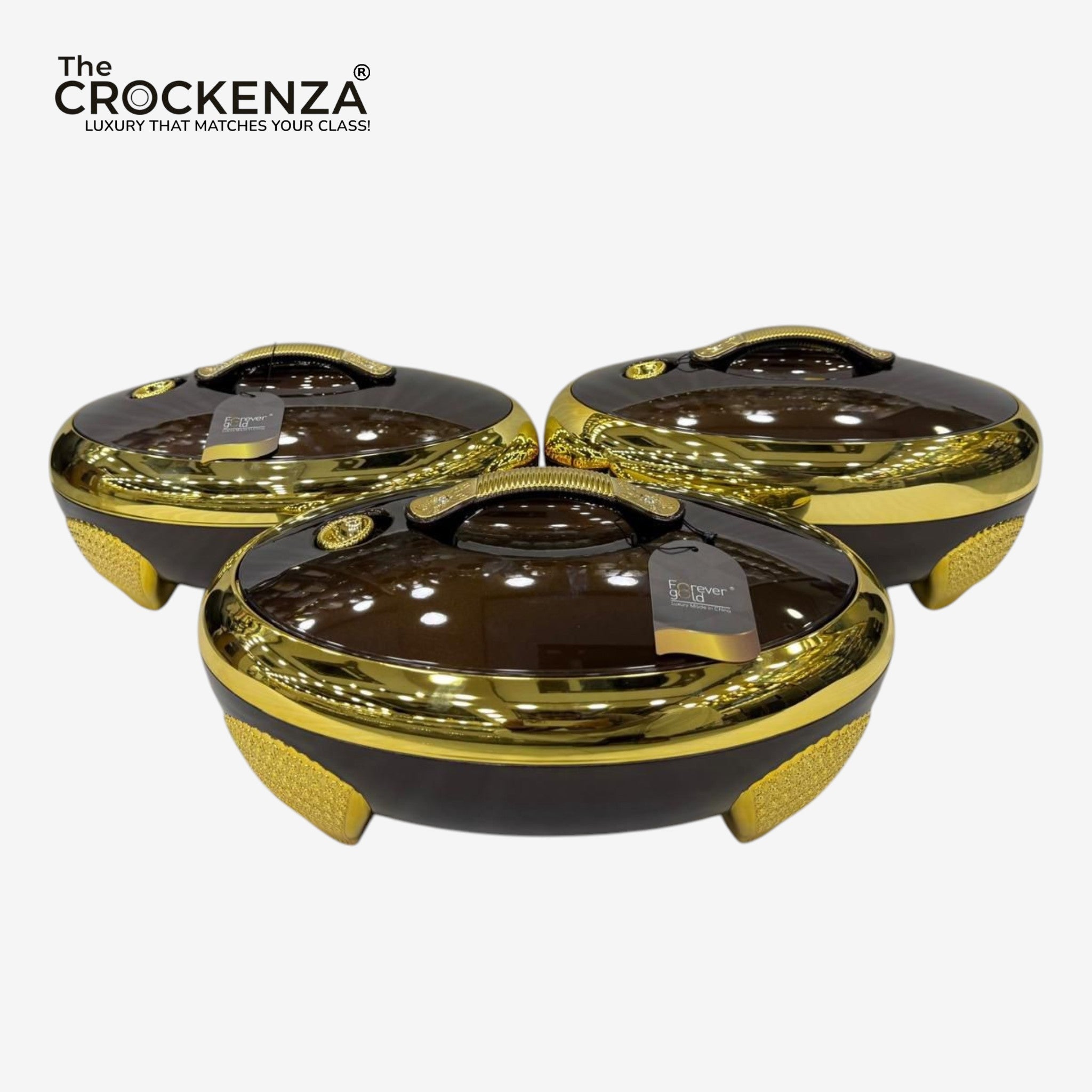 Imported Forever Gold Royal Oval-shapped Hot pots (Brown) | Maintain the warmth for hours | 4/5/6 ltrs
