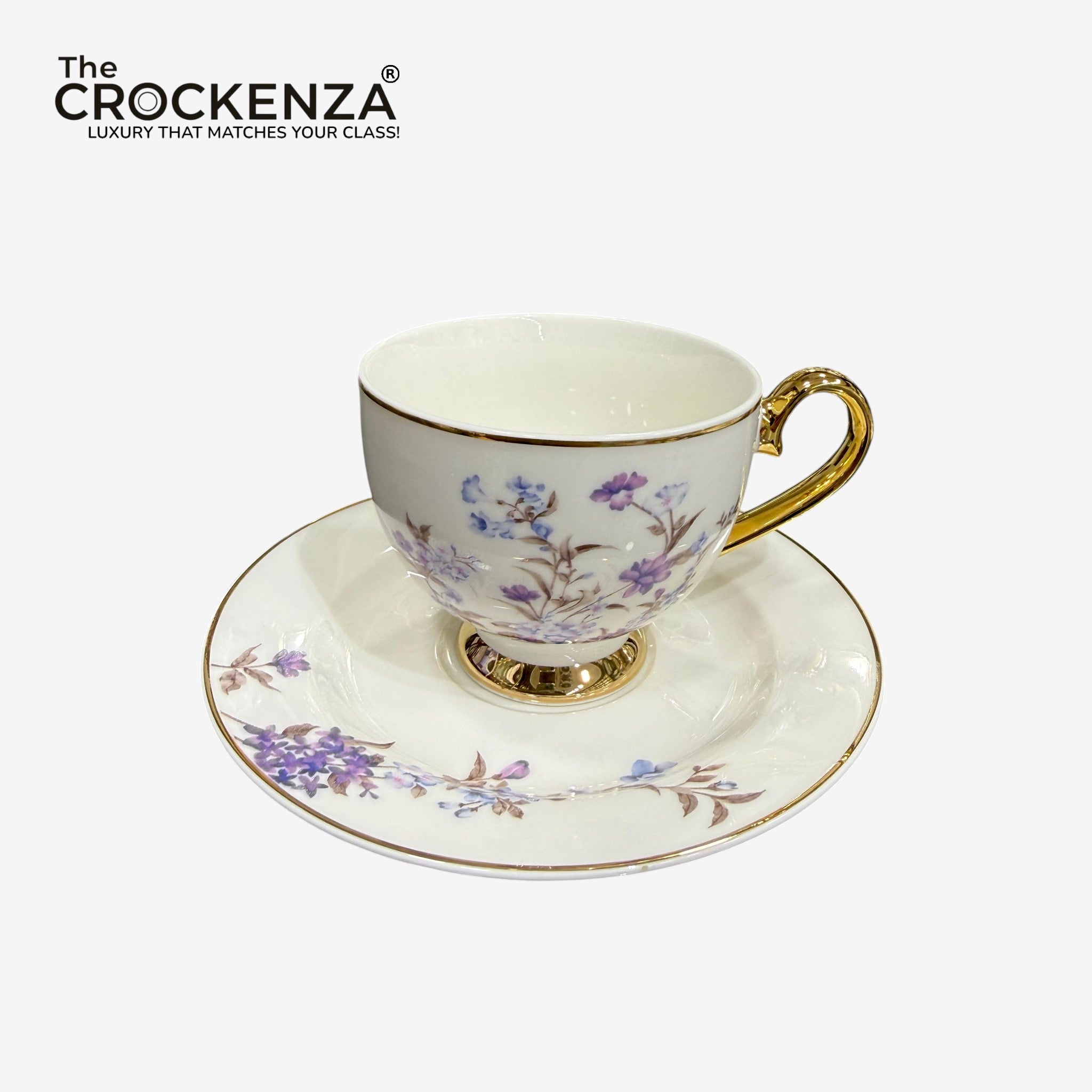 Johnson Bros Inspired 12-Piece Floral Cups & Saucers Set – Elegant Imported Cup & Saucers Set for Home & Gifting
