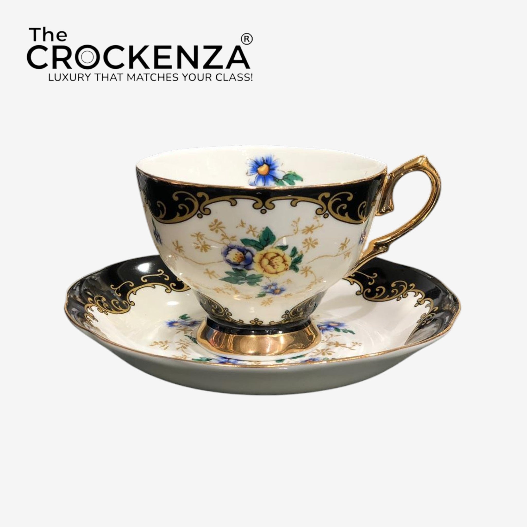 Royal Elegance: Cups & Saucers (Inspired by Royal Albert) - 6 Cups & 6 Saucers