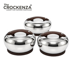 Imported Forever Gold Hotpot Set – Shine Nickel with Dark Wooden Finish (3L, 4L & 5L)
