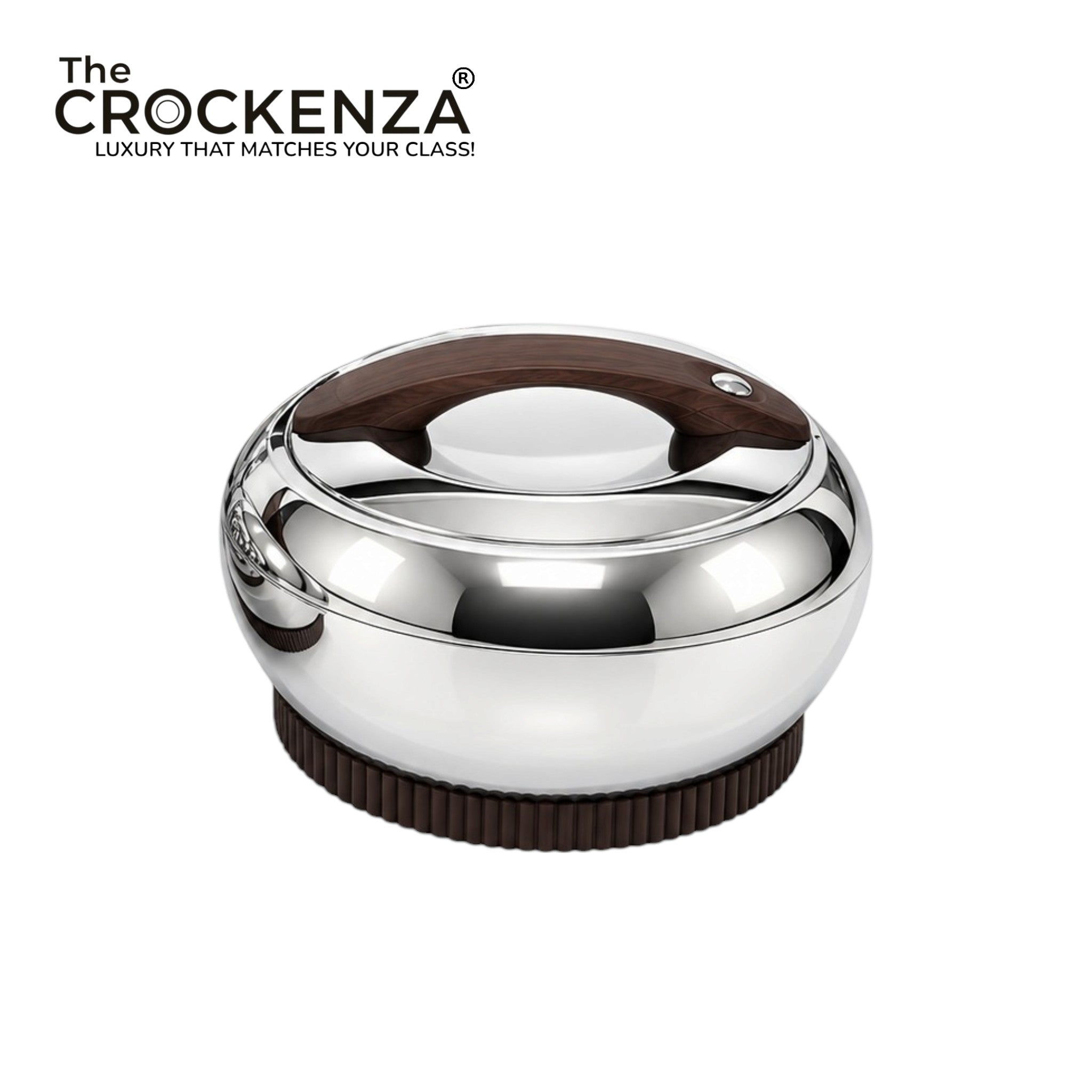 Imported Forever Gold Hotpot Set – Shine Nickel with Dark Wooden Finish (3L, 4L & 5L)