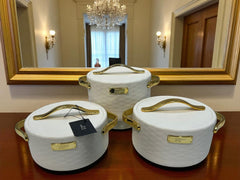 Forever Gold Imported Thermal Hotpot Set – White with Premium Gold Accents