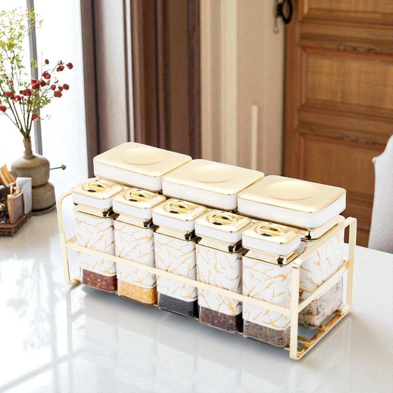 Luxury Canister Sets - Marble (08 Pcs)