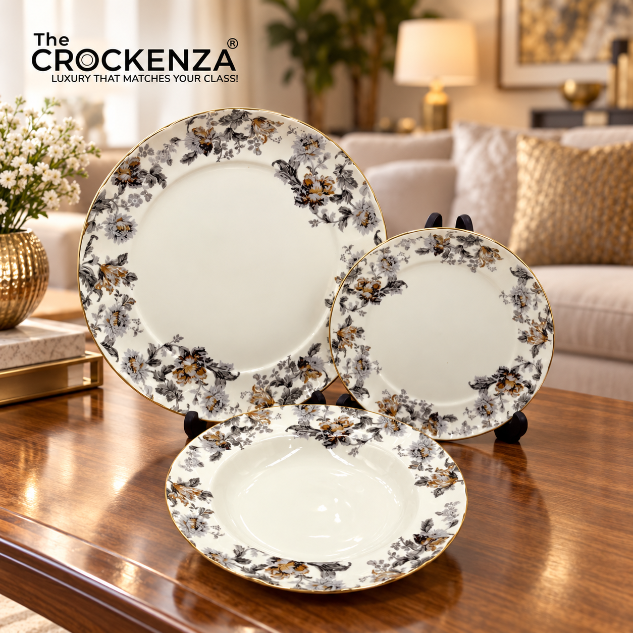 Royal Elegance Vintage Floral Plate Set – Inspired by Royal Albert 18 (Pcs)