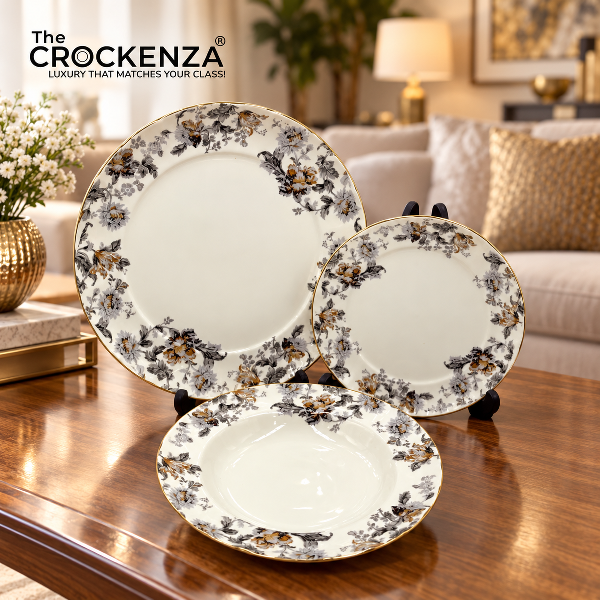 Royal Elegance Vintage Floral Plate Set – Inspired by Royal Albert 18 (Pcs)
