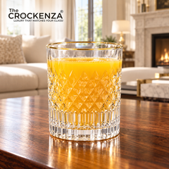 Luxury Gold Rim Drinking Glass Set – 6 Piece Decorative Juice & Water Tumblers